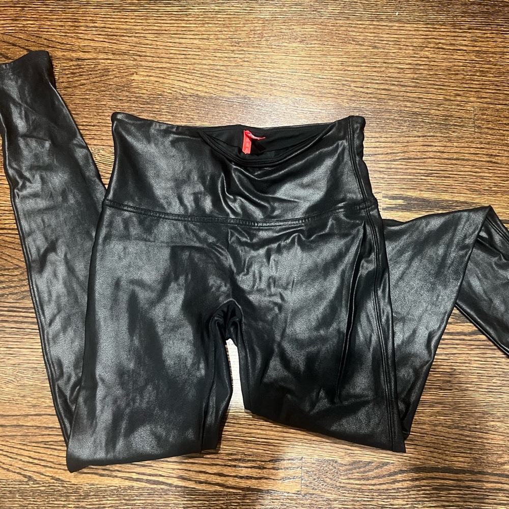 SPANX Black Faux Leather Leggings